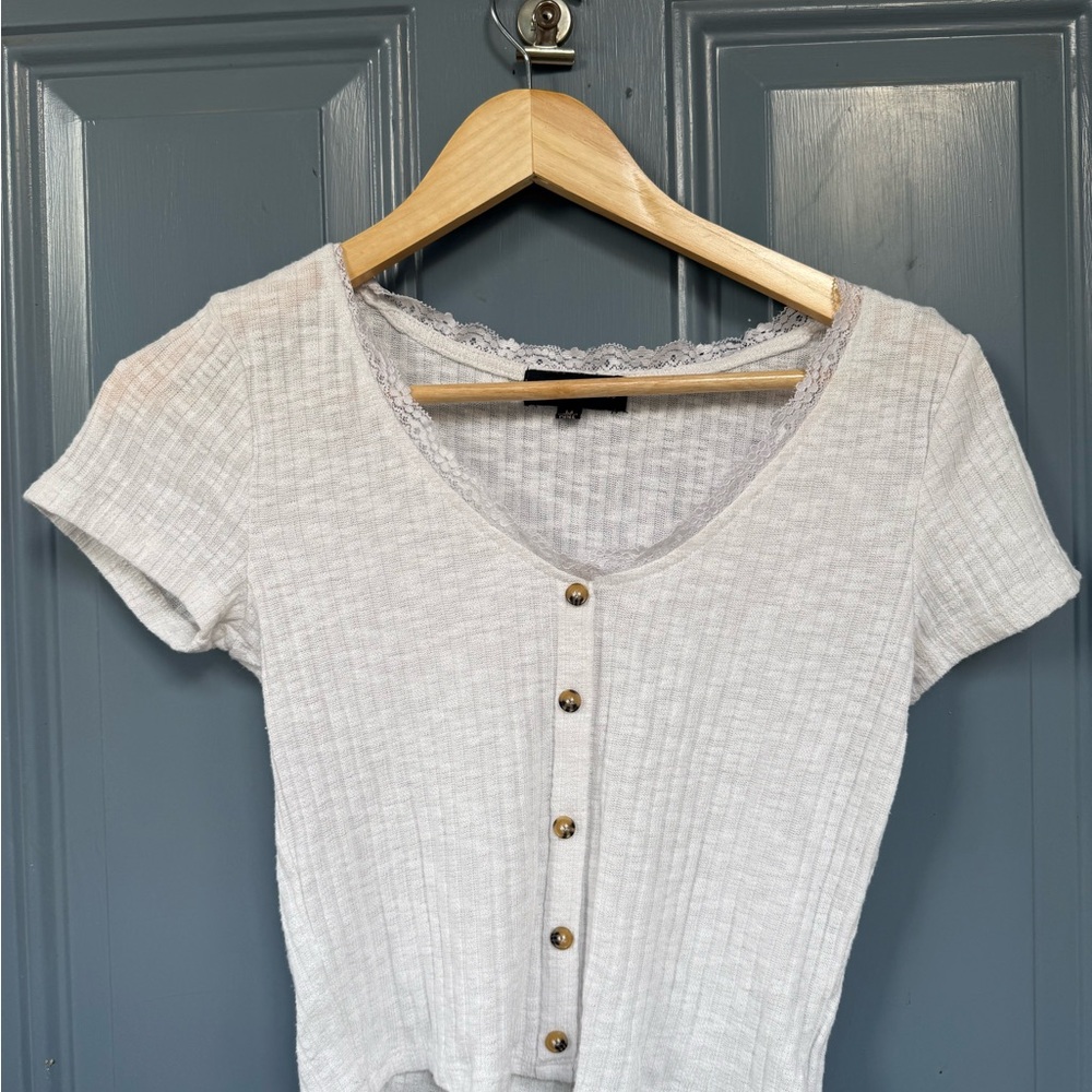 Women's White Button-Up Top